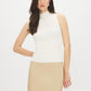 Snow White Sleeveless Rib Knit Sweater - Front View - Suzy Shier