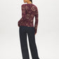 Winetasting Floral Crew Neck Jersey Top - Back View - Suzy Shier