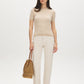 Porridge Melange Stripe Rib Knit Sweater - Front View - Suzy Shier