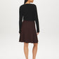 Brown Pleated Sweater Knit Mini Skirt - Back View - Suzy Shier