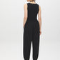 Black Balloon Knit Pants with Elastic Waist - Back View - Suzy Shier