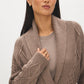 Cedar Cable Knit Shawl Collar Sweater - Collar Detail - Suzy Shier
