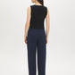 Black Sleeveless Ribbed Knit Sweater with Faux Button Placket - Back View - Suzy Shier