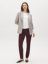 Winetasting Faux Suede Slim Leg Pull-On Pant - Woman Wearing Stretch Knit Pants - Suzy Shier