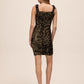Gold/Black Two-Tone Sequin Sheath Dress - Back View - Le Chateau