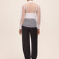 Off White Floral Appliqué Organza Blouse - Back View - Le Chateau