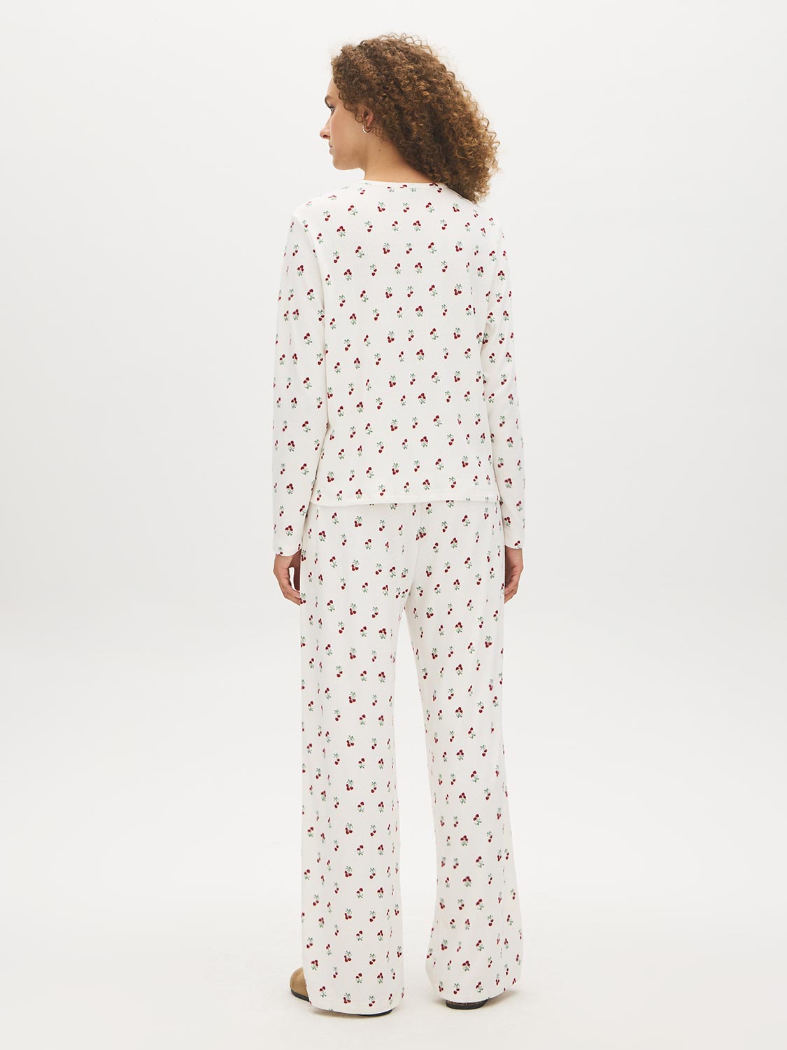 Snow White Cherry Bow Print Knit PJ Set - Back View - Suzy Shier