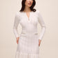 Antique Cream Cable Knit Sweater Mini Dress - Front Close-up View - Le Chateau