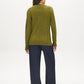 Pistachio Melange Cable Knit Crew Neck Sweater - Back View - Suzy Shier