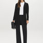 Black Ribbed Knit Duster Sweater - Front View - Suzy Shier