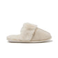 Natural Melange Faux Wool Slipper with Faux Fur Insole - Side Profile View - Suzy Shier