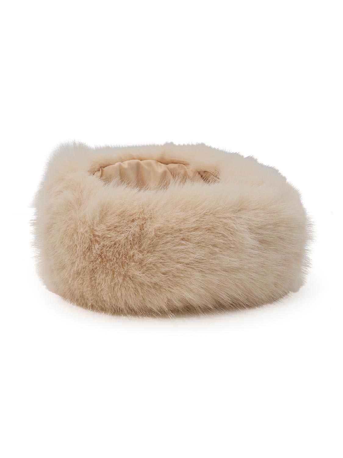 Black Faux Fur Knit Headband - Side Profile View - Suzy Shier