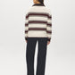 Brown/Burgundy/Dove Stripe Knit Polo Sweater - Back View - Suzy Shier