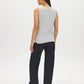Light Grey Mix V-Neck Ribbed Sweater Vest - Back View - Suzy Shier
