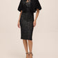 Black Velour Bolero with Satin Bow Ties - Front View - Le Chateau