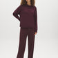 Winetasting Boxy Cowl Neck Fleece Top - Front View - Suzy Shier