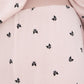 Cloud Gray Velour Bows Print PJ Set - Close-up Waistband Detail - Suzy Shier