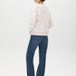 Blush Combo Two-Tone Jacquard Fuzzy Sweater - Back View - Suzy Shier