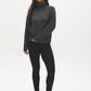 Black Skinny Pull-On Pant with Pewter Side Trim - Woman Wearing Stretch Knit Trousers - Suzy Shier