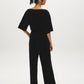 Black Velvet Wide-Leg Pull-On Pants - Back View - Suzy Shier