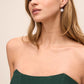 Dark Green Bustier Gown with Satin Pleated Skirt - Close-up Neckline Detail - Le Chateau