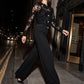 Black Chenille Soutache Lace Cardigan - Woman Wearing Elegant Knit Cardigan - Le Chateau
