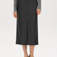 Black Textured Faux Leather Midi Skirt - Front View - Suzy Shier