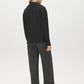 Charcoal Melange Fluffy Rib Knit Top with Half Zip - Back View - Suzy Shier