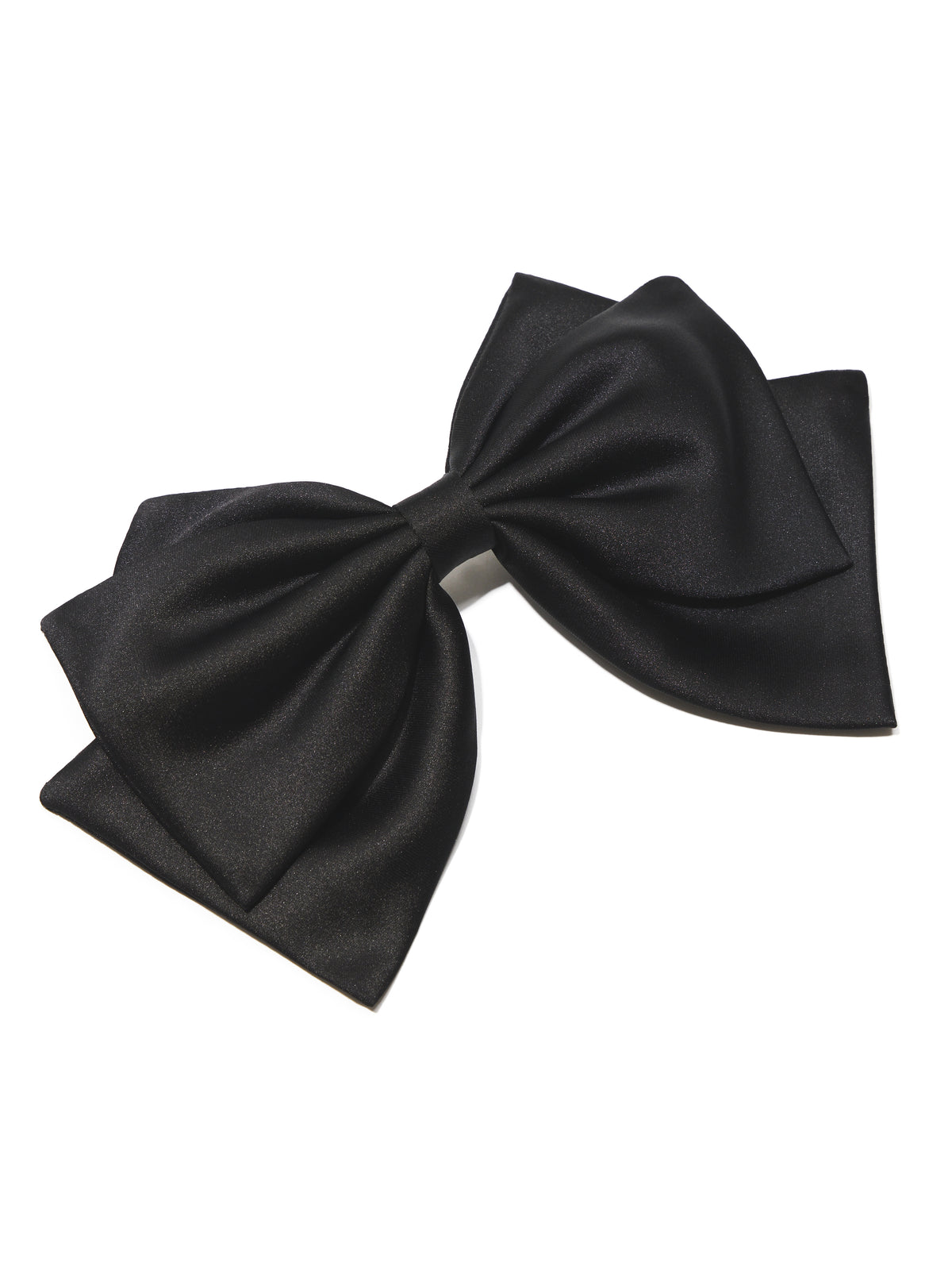 Black Satin Bow Hair Clip - Close-up of Elegant Hair Accessory - Suzy Shier