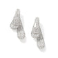 Gold and Silver Front-Back Crystal Earrings - Close-up of Clear Crystal Detail - Suzy Shier