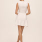 Antique Cream Boucle Metallic Mini Dress - Back View - Le Chateau