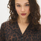 Bison Animal Print Satin PJ Set - Collar Detail - Suzy Shier