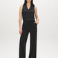 Black Lace Trim V-Neck Sleeveless Top - Front View - Suzy Shier