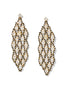 Gold Diamond Shape Statement Earrings - Close-up View - Suzy Shier