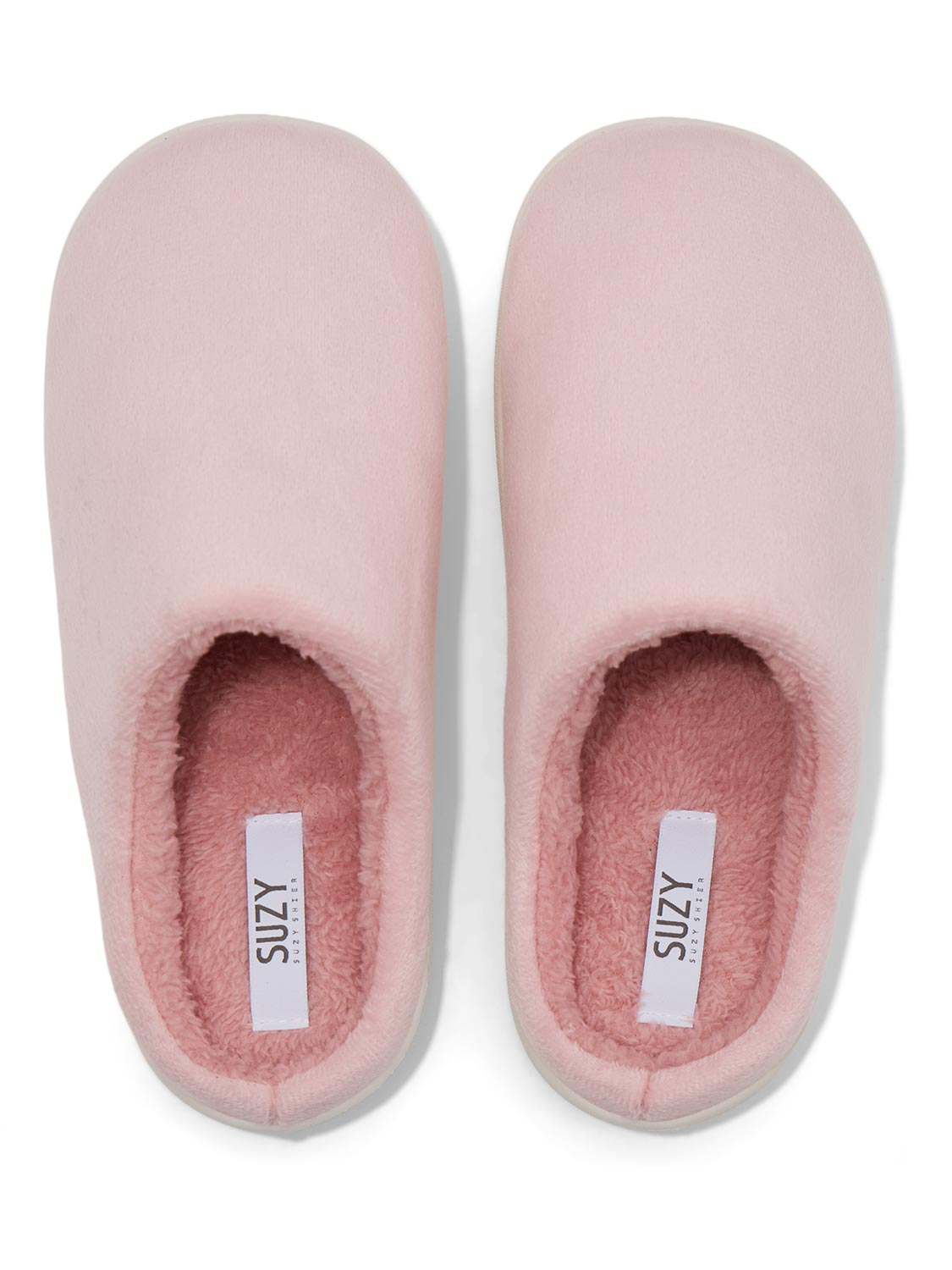 Pink Microfiber Cozy Clog Slipper - Top View - Suzy Shier