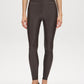 Coffee Bean Faux Leather Wide Waistband Legging - Front View - Suzy Shier