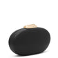 Black and Gold Faux Leather Clutch - Side Profile View - Le Chateau
