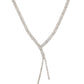 Silver Lariat Cupchain V-Detail Necklace - Front View - Suzy Shier