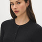Black Cable Stitch Button-Front Cardigan - Close-up Fabric Detail - Suzy Shier