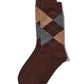 Grey/Pink Knit Argyle Socks - Classic Patterned Cotton Blend Socks - Suzy Shier