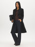 Mid Grey Melange Single-Breasted Faux Wool Coat - Woman Wearing Tailored Outerwear - Suzy Shier