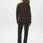 Bark Melange Cable Knit Sweater with Side Slits - Back View - Suzy Shier