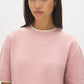 Zephyr/Off White Short Sleeve Double Layer Knit Sweater - Close-up Fabric Detail - Suzy Shier