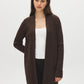 Dolphin Melange Long Cable Knit Open Cardigan - Alternate Color Front View - Suzy Shier