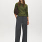 Chive Crew Neck Button-Front Cardigan - Front View - Suzy Shier