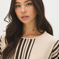 Sandy Heather Dolman Sleeve Crew Neck Sweater - Close-up Fabric Detail - Suzy Shier