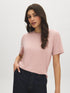 Jet Black Relaxed Fit Jersey T-Shirt with Side Slits - Front View - Suzy Shier