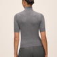 Charcoal Beaded Mock Neck Knit Sweater - Back View - Le Chateau