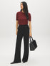 Syrah Ribbed Knit Crew Neck Sweater - Front View - Suzy Shier