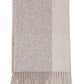 Oatmeal/Cream Brushed Plaid Scarf - Close-up Plaid and Fringe Detail - Suzy Shier